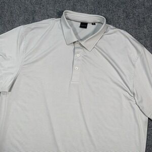 Dunning Golf Striped Performance Coolmax Polo Men's 3XL Gray Striped Stretch